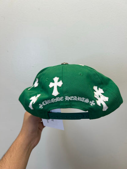 Preowned Chrome Heart Patch Green Hat Sz. OS