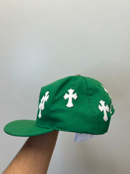 Preowned Chrome Heart Patch Green Hat Sz. OS