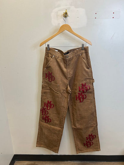 New HMDD Corduroy Brown Patch Pants size XL