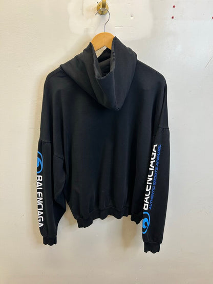 New Balenciaga Black Blue Sports Apparel Hoodie sz.1