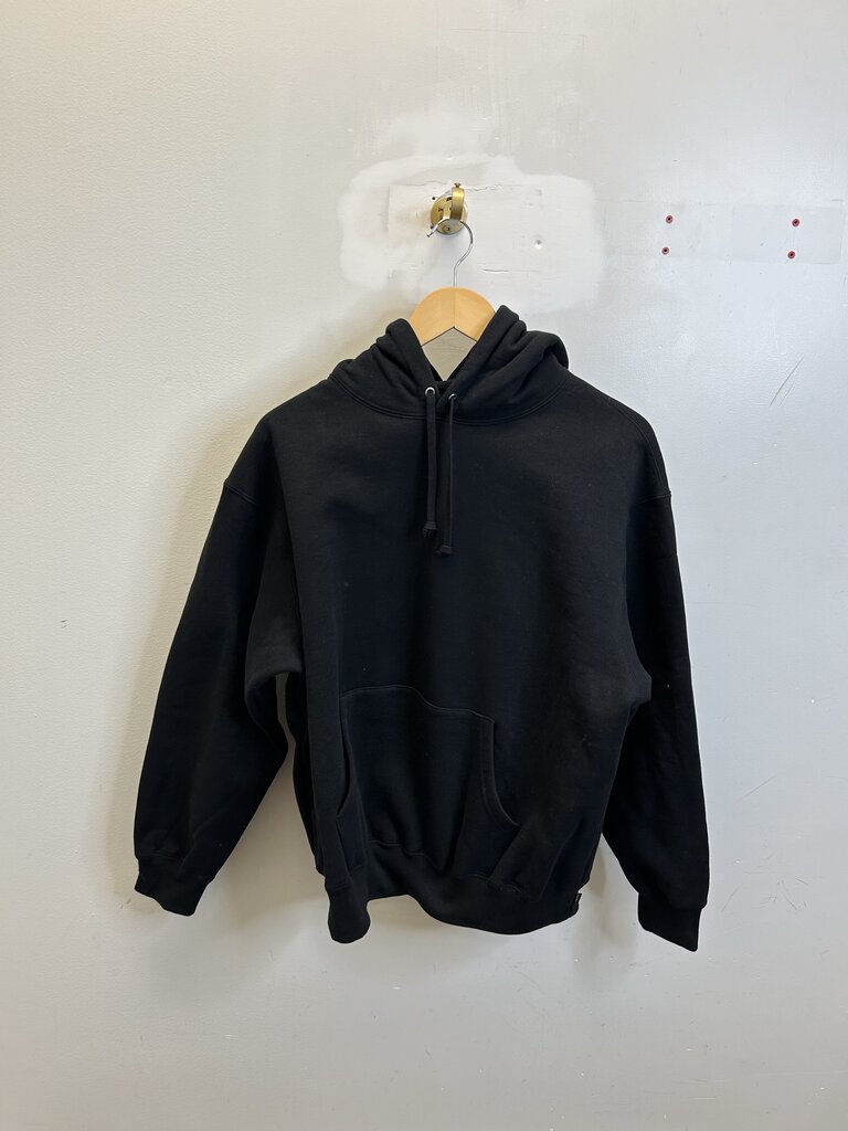 New Supreme Satin Applique Black Hoodie Sz. Large