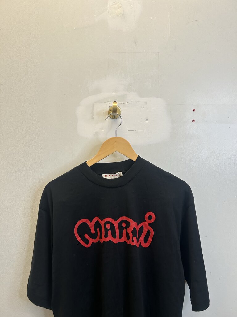 Preowned Marni Black Red Tee Size 46
