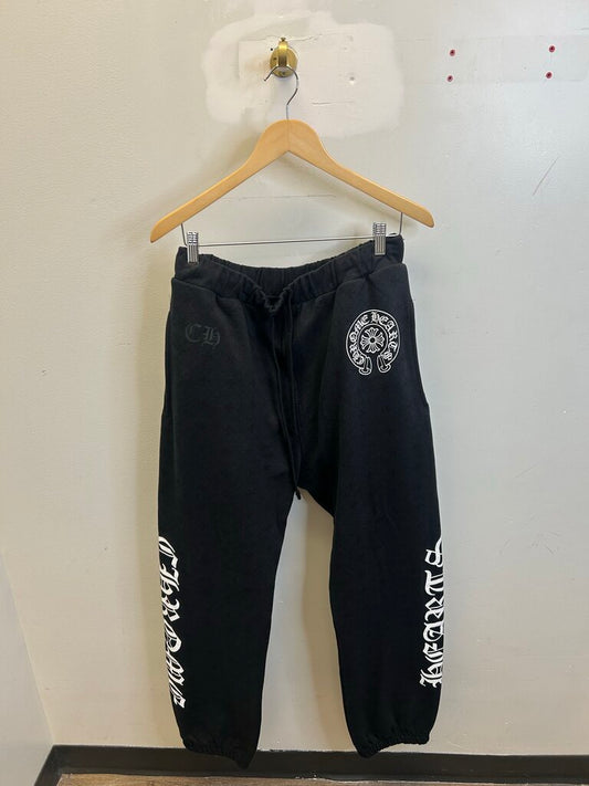 Preowned Chrome Hearts Monogram Black Sweatpants Size XL