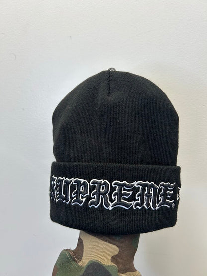 New Supreme Black Old English Beanie