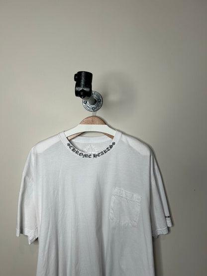 Preowned Chrome Heart Color Logo White Pocket Tee size 2XL