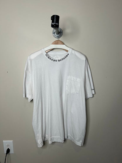Preowned Chrome Heart Color Logo White Pocket Tee size 2XL