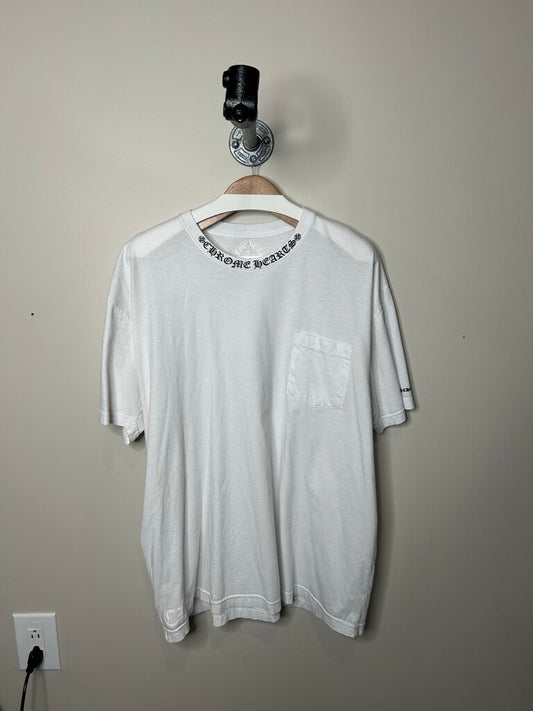 Preowned Chrome Heart Color Logo White Pocket Tee size 2XL