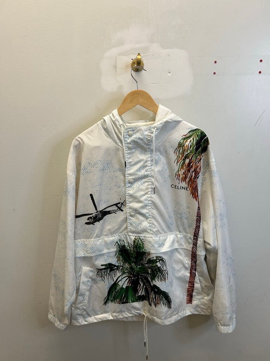 Preowned Celine White Palm Tree Pull Over size 52(L/XL)