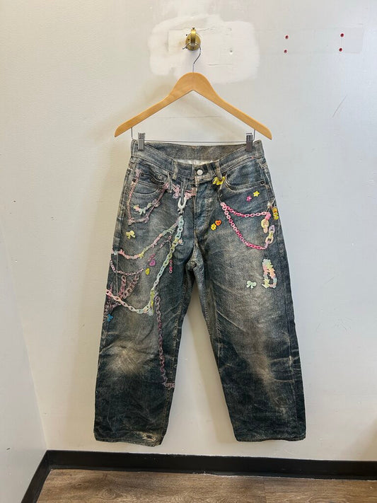 Preowned Acne Pink Chain Denim size 30