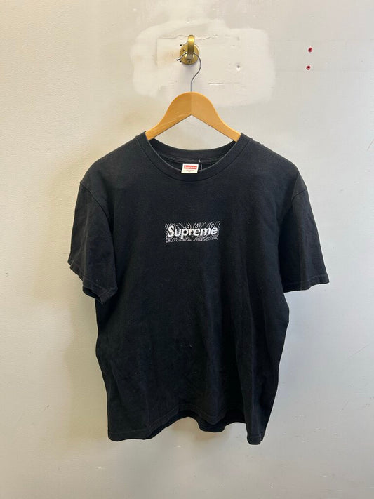 Preowned Supreme Bandana Black Tee Sz. M