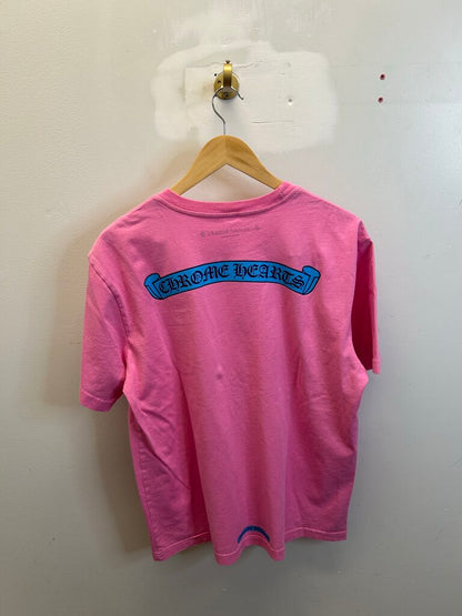 Preowned Chrome Hearts Pink, Blue Tee Sz L