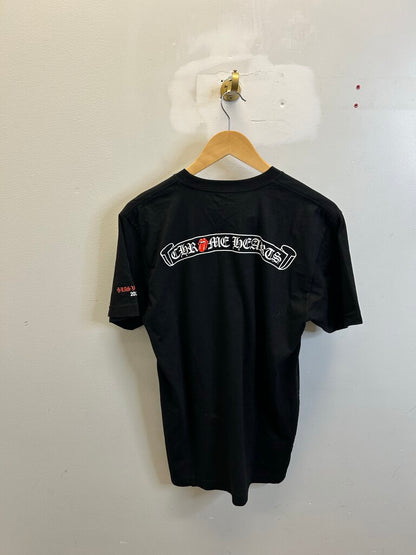 New Chrome Hearts Neck Logo Rolling Stones Black Tee sz.M