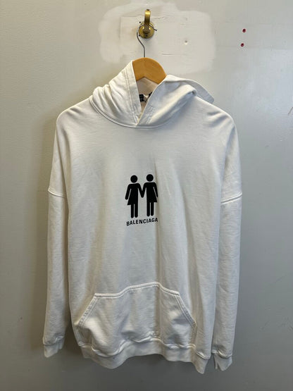 New Balenciaga White Pride Hoodie L