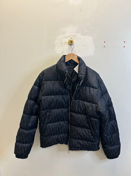 Preowned Dior Oblique Black Puffer size 46(S/M) (ZIPPER FLAW)