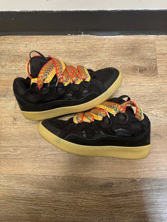 Preowned Lanvin Curb Sneaker Black Gum Bottom size 43 (no insoles)