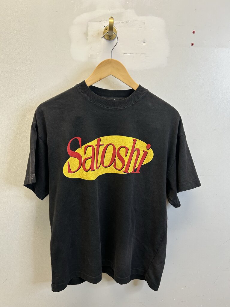 Preowned Satoshi Yellow Red Logo Tee Size Small