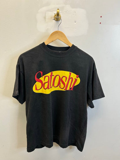Preowned Satoshi Yellow Red Logo Tee Size Small