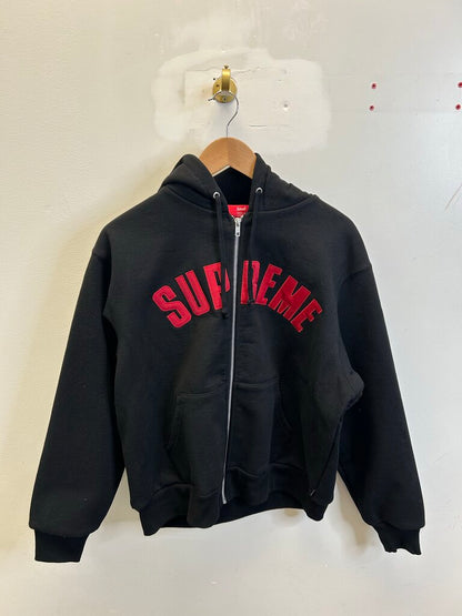 New Supreme Black & Red Arc LogoThermal Zip sz.M