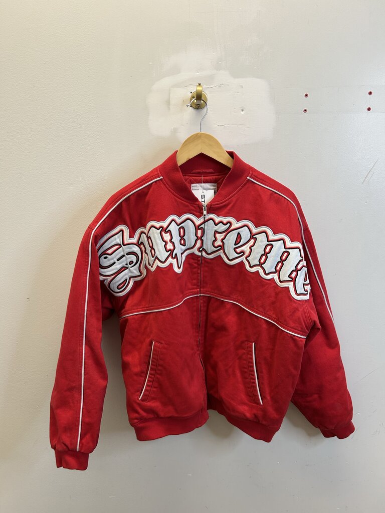 Preowned Supreme Red Old English Zip Jacket size M
