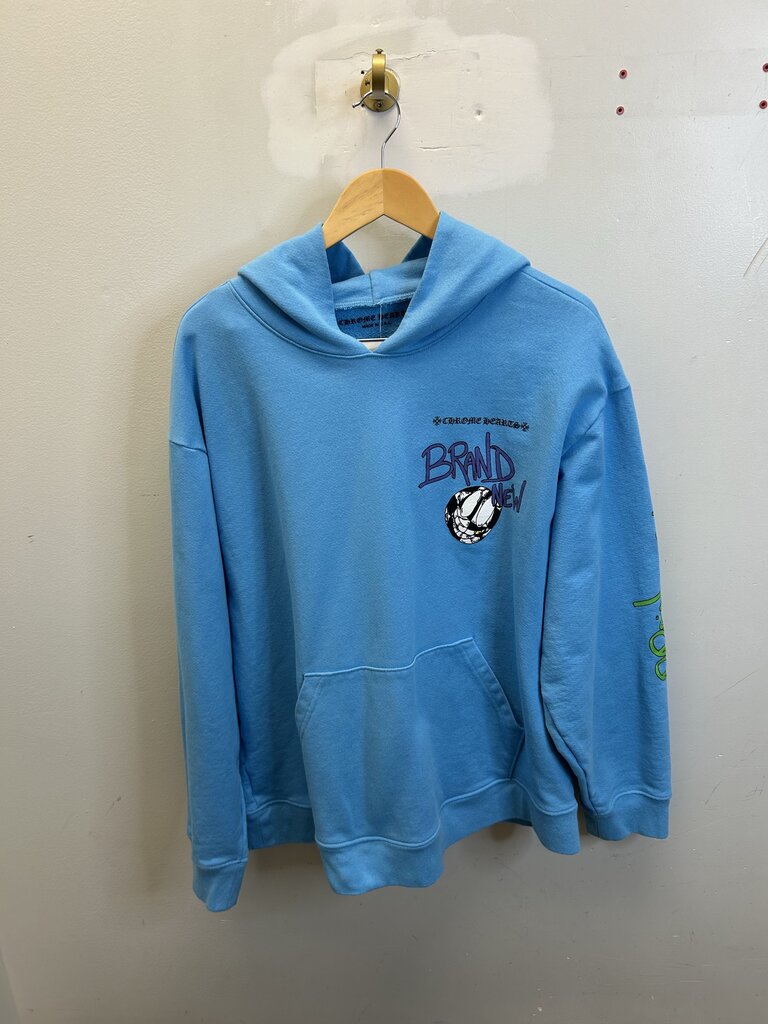 Preowned Chrome Hearts Matty Boy Blue Brain Hoodie sz.XXL 2XL