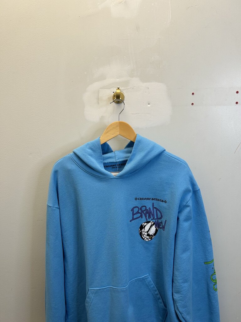 Preowned Chrome Hearts Matty Boy Blue Brain Hoodie sz.XXL 2XL