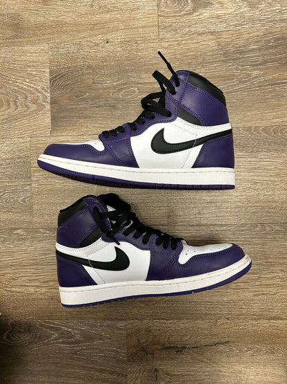 Preowned Jordan 1 White Court Purple size 8