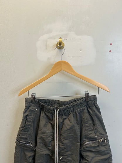 Preowned Rick Owens Grey Nylon Zip Cargo Short size S