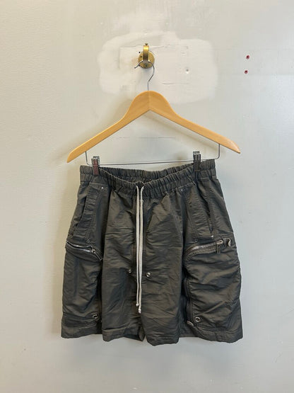 Preowned Rick Owens Grey Nylon Zip Cargo Short size S