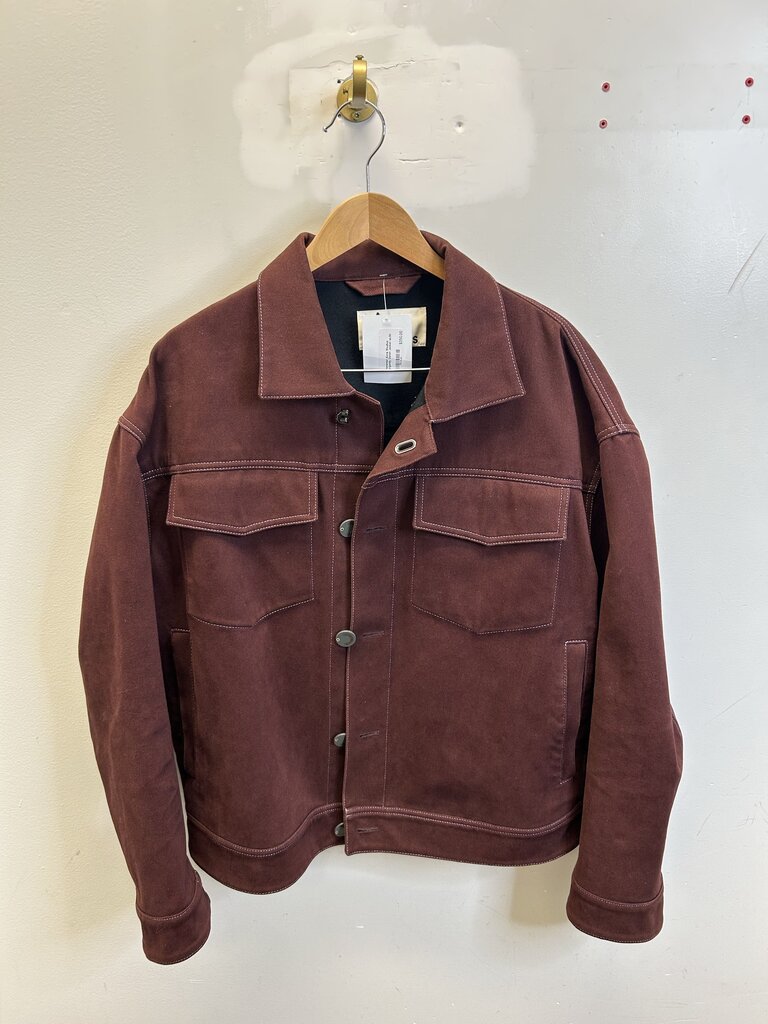 Preowned Acne Studius Burgundy Denim Jacket sz.50