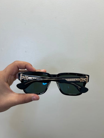 Preowned Chrome hearts Box Officer Black Gold frames