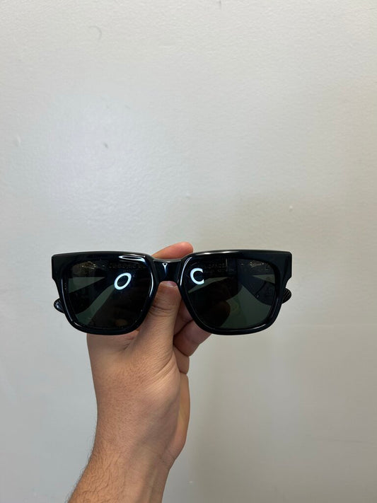 Preowned Chrome hearts Box Officer Black Gold frames