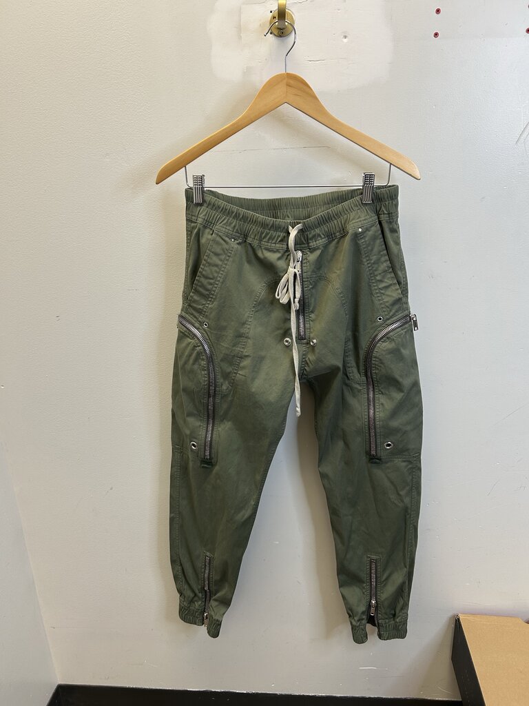 Preowned Rick Owens Zipper Cargo Green Pants Sz.40