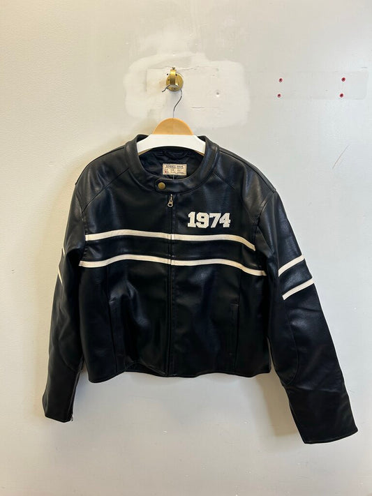 New 74 Is War Leather Racer Jacket Sz.XL