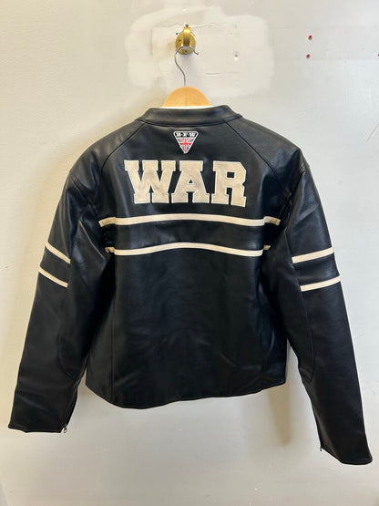New 74 Is War Leather Racer Jacket Sz.XL