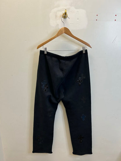 Preowned Chrome Hearts Black Multi Cross Sweatpants Sz.Medium
