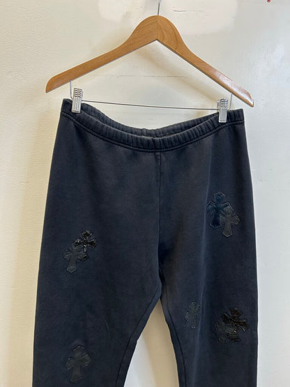 Preowned Chrome Hearts Black Multi Cross Sweatpants Sz.Medium