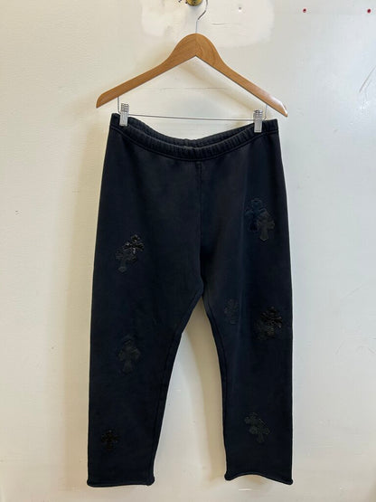 Preowned Chrome Hearts Black Multi Cross Sweatpants Sz.Medium