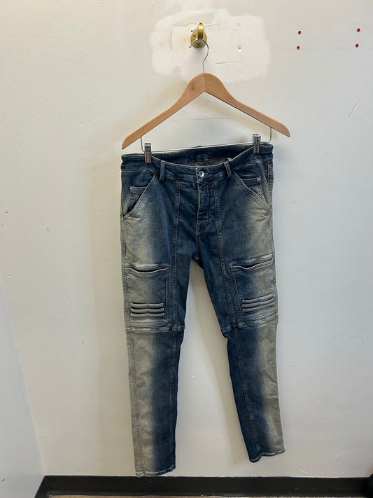 Preowned Rick Owens Bleach Skinny Detroit Denim sz.L