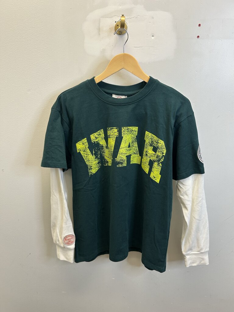 New 74 Is War Green Lime White Thermal Sz.Small