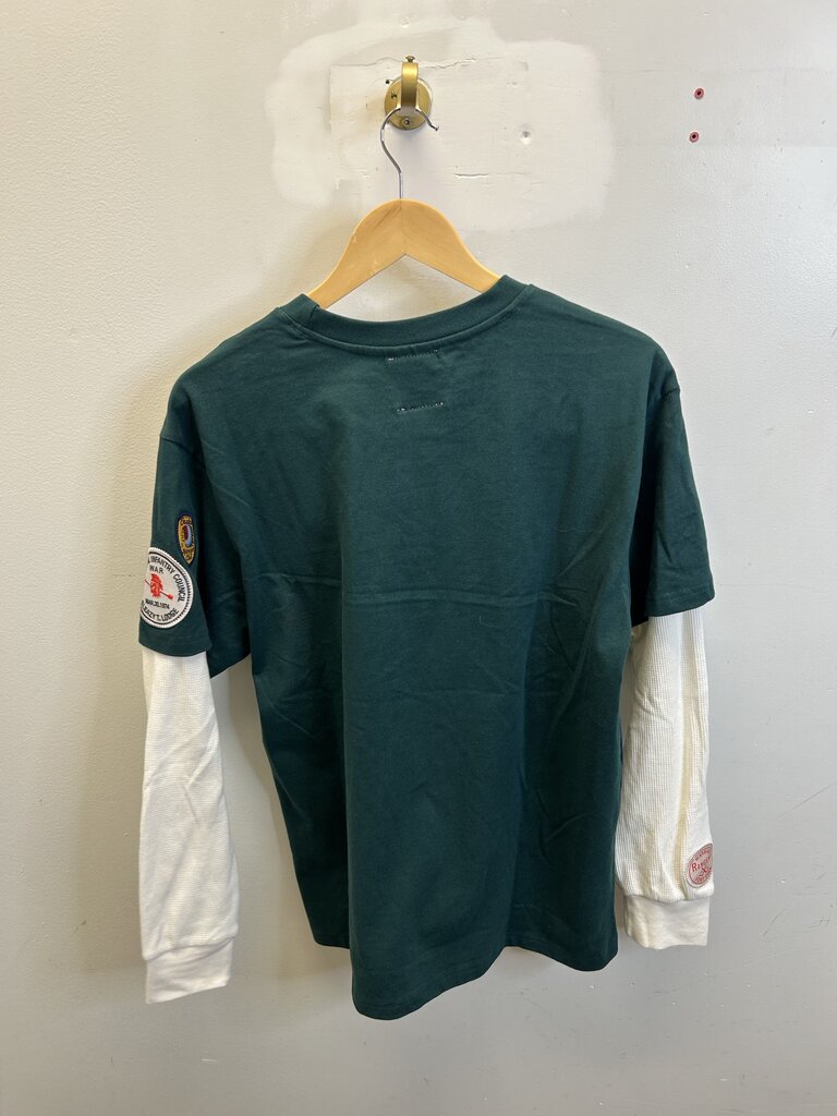 New 74 Is War Green Lime White Thermal Sz.Small