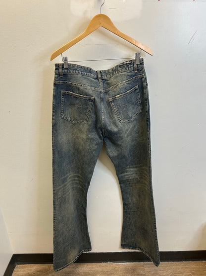 New Balenciaga Mid Wash Flare Denim Jeans size 34