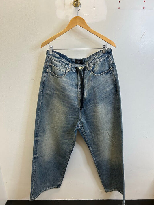 New Balenciaga Lightwash String Baggy Jeans size 34