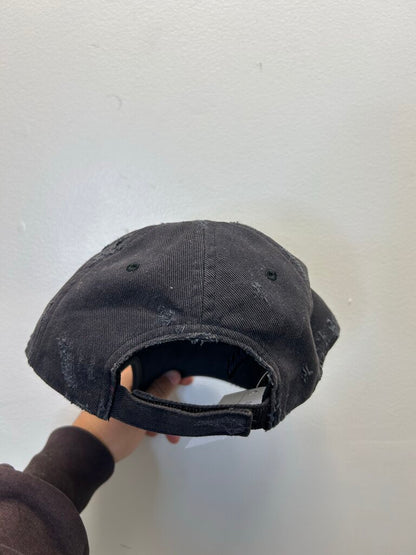 Preowned Balenciaga Distressed Black Red Dad Hat
