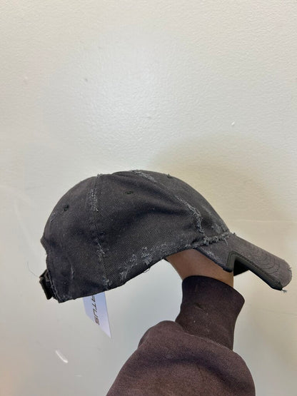 Preowned Balenciaga Distressed Black Red Dad Hat
