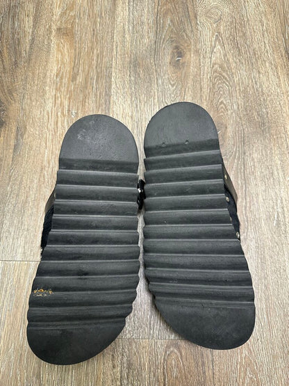 Preowned Toga Virilis Black Fur Slipper size 42