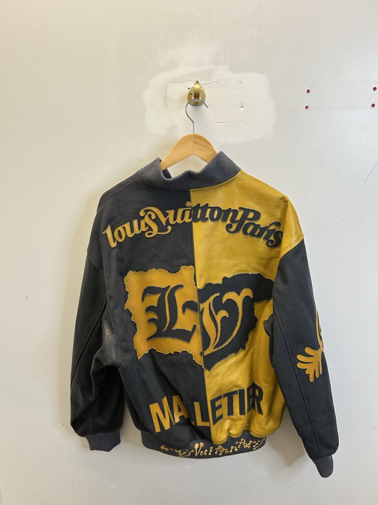 New Louis Vuitton Split Mix Canvas Leather Bomber sz.50