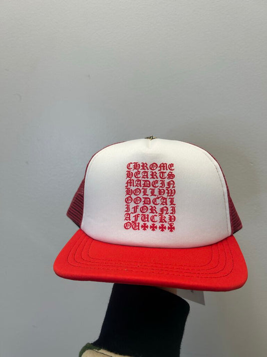 New Chrome Hearts Red White Made In California Hat