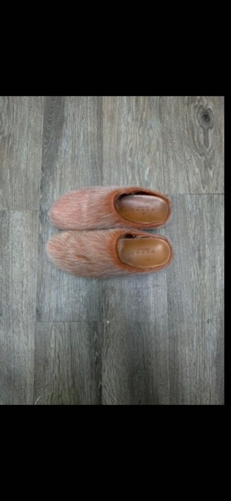 Preowned Marni Orange Mohair Mule Size 40
