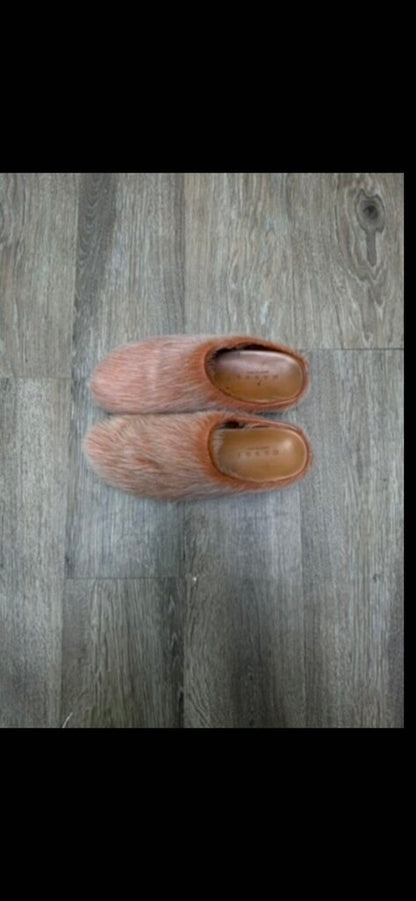 Preowned Marni Orange Mohair Mule Size 40