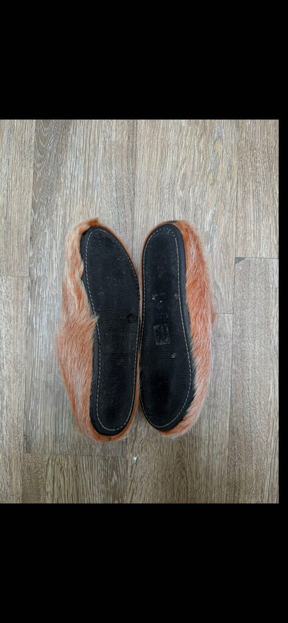 Preowned Marni Orange Mohair Mule Size 40